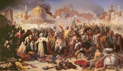 Inname van Jeruzalem door de kruisvaarders, 15 juli 1099, 1847 door Emile Signol